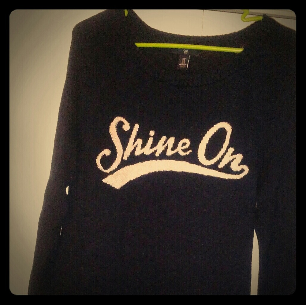 Gap navy blue sweater"SHINE ON"